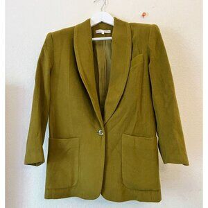 Andrea Behar Womens One-Button Shawl Collar Blazer Jacket Small Mustard Career